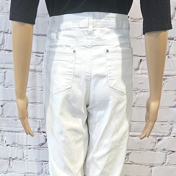 CLEO - White cotton blend ankle length jeans - Picture 9 of 10